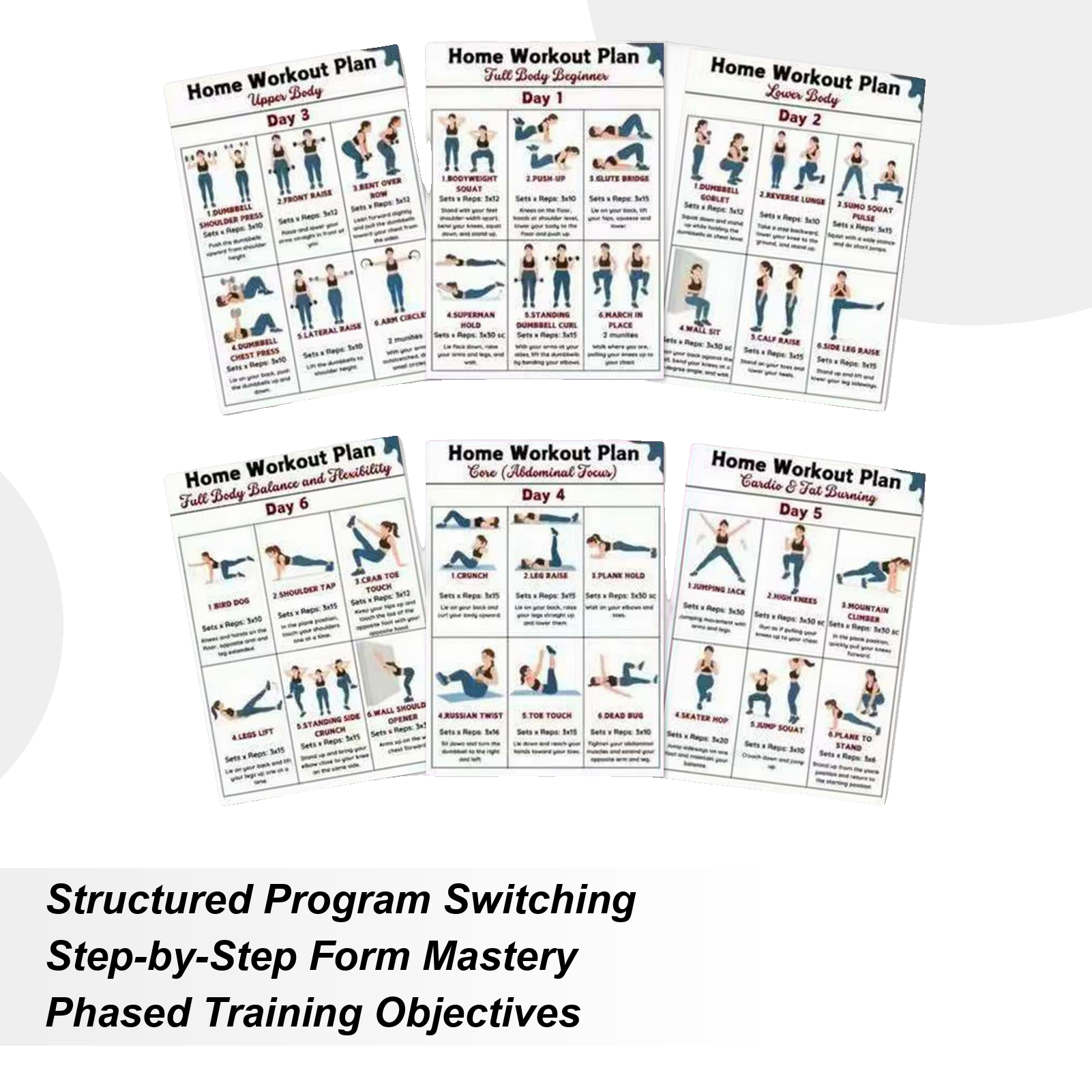 Home Gym Routine - Workout Chart Full Body Complete Home