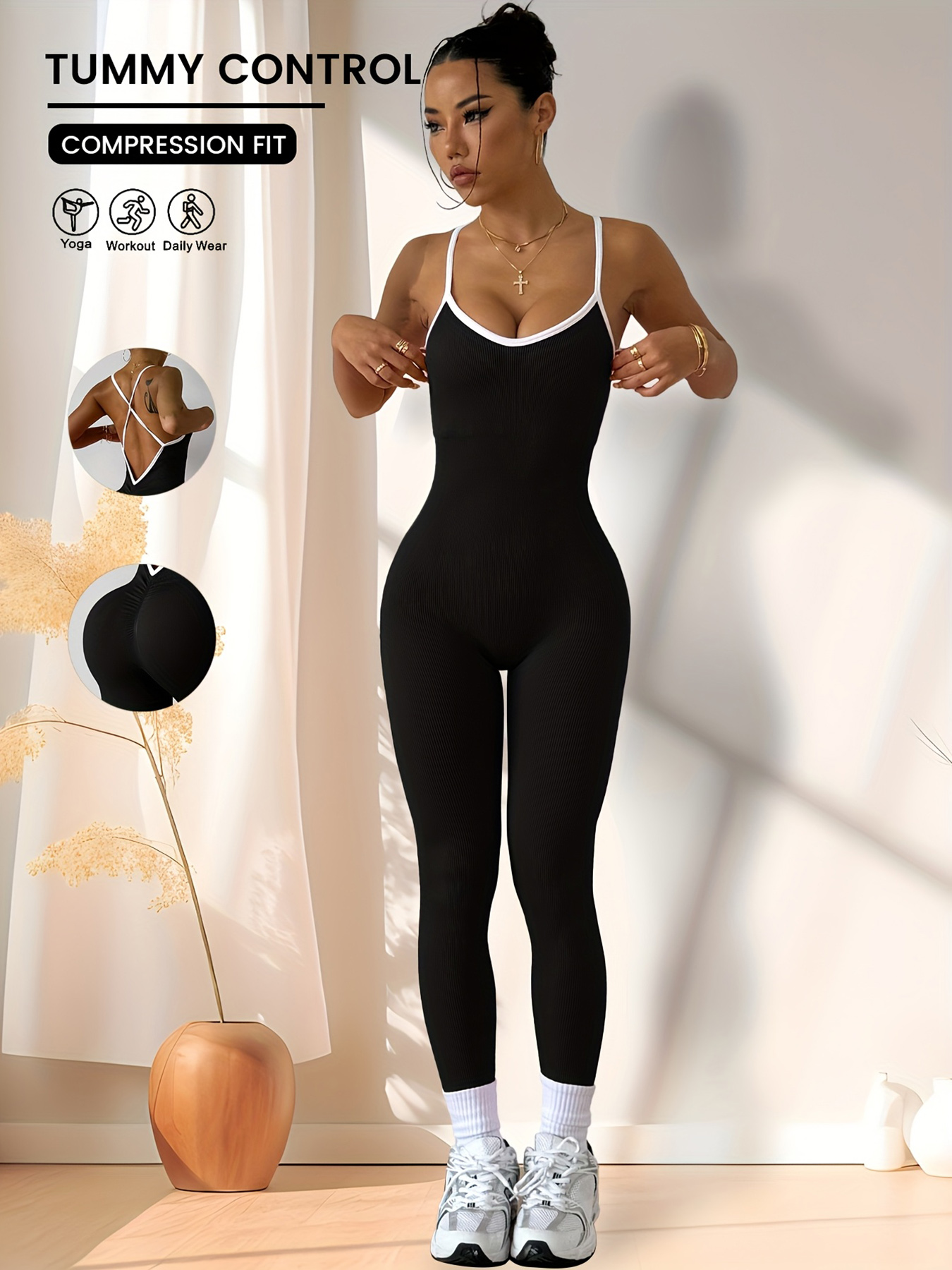 Home Gym Full Body - CZGUKE Girls Pink Sports Jumpsuit Running