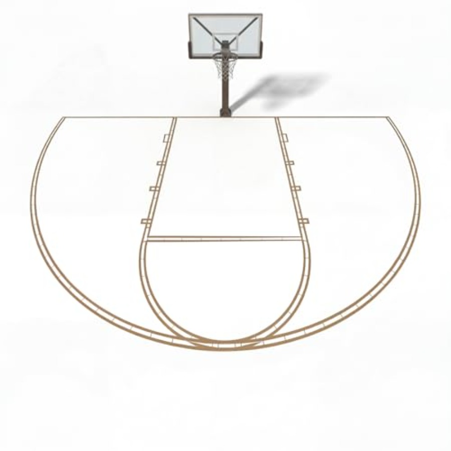 Home Gym And Basketball Court - Basketball Court Stencil Kit Marking Corrugated