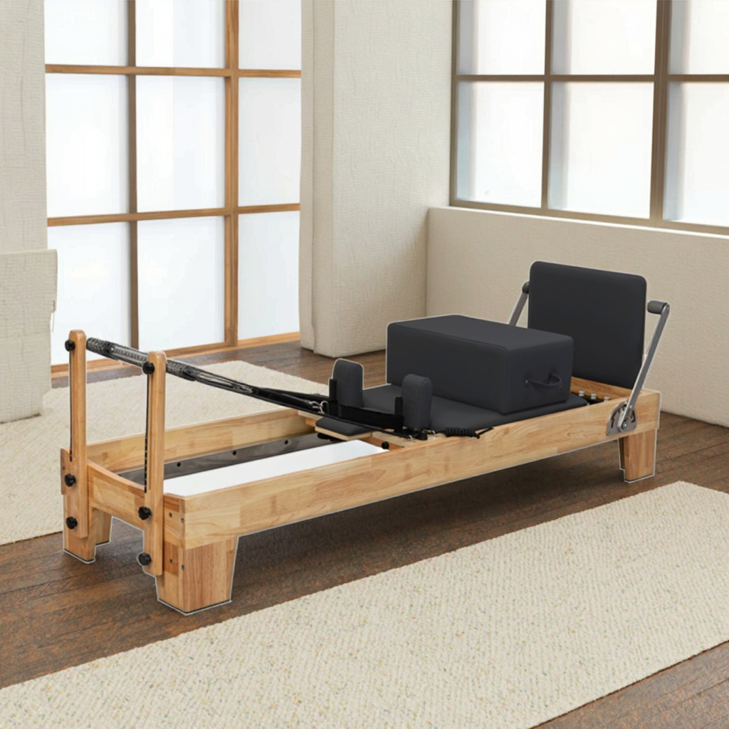 Home Gym Yoga Studio - Adjustable Oak Pilates Reformer Gym Fitness