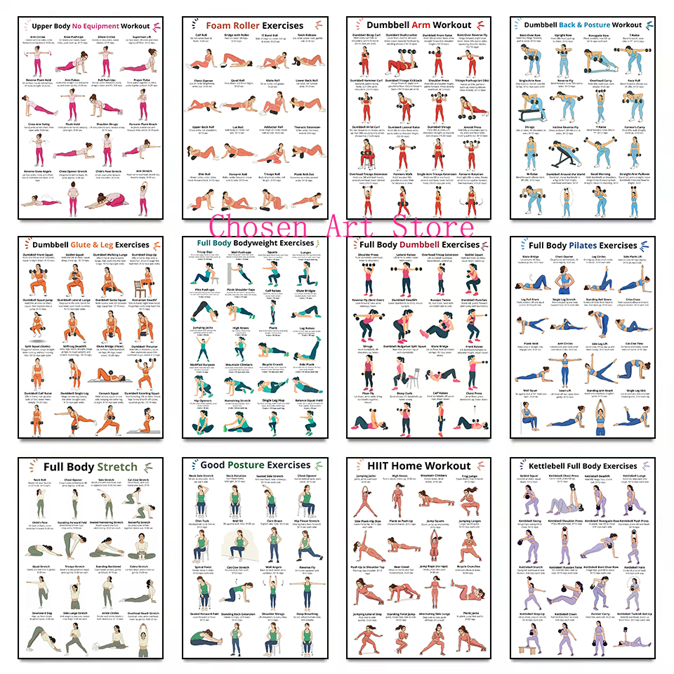 Fitness Exercise Schedule Post - Home Gym On Wall 리뷰 및 가격