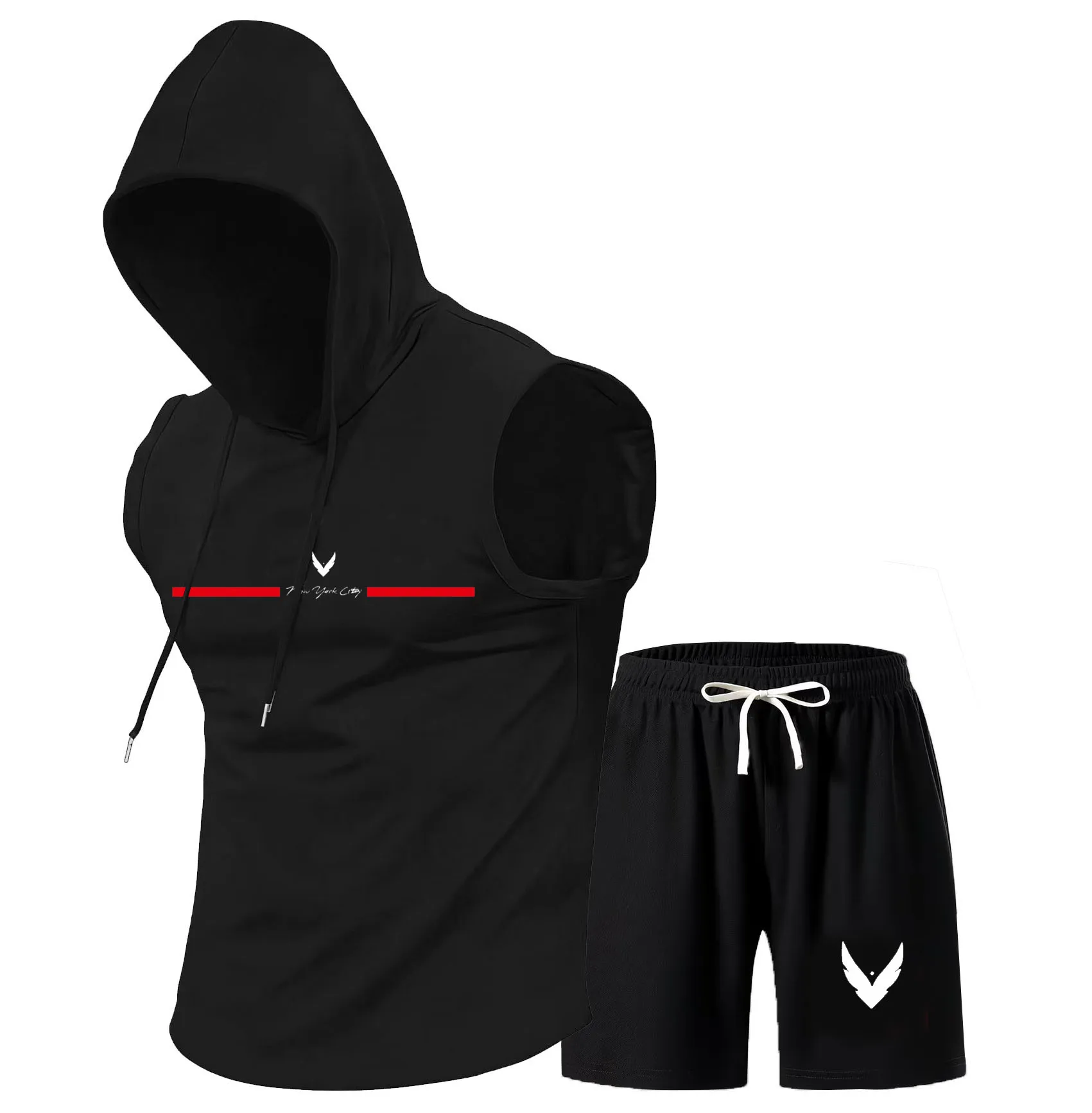 Men's hooded vest set, sleevel - Home Gym Kit For Men 리뷰 및 가격