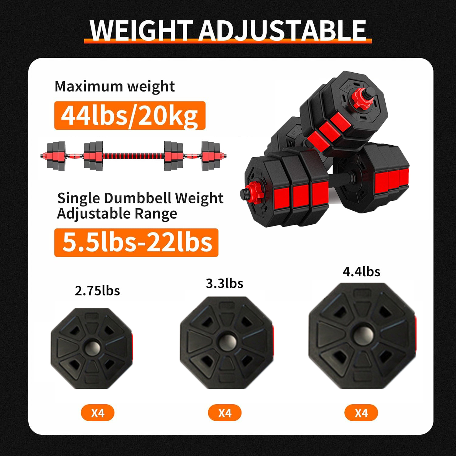Adjustable Dumbbell to Barbell - Home Gym Kit For Men 리뷰 및 가격