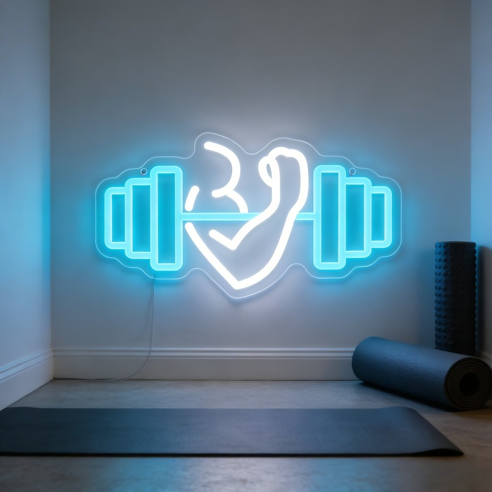 Bicep Dumbbell Neon Sign LED W - Home Gym Yoga Studio 리뷰 및 가격