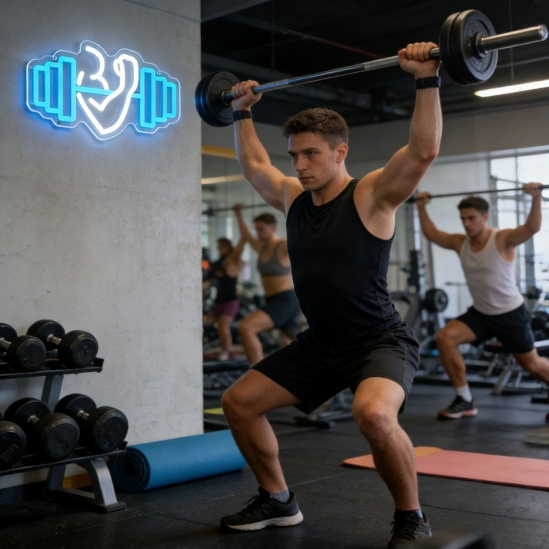 Bicep Dumbbell Neon Sign LED W - Home Gym Yoga Studio 리뷰 및 가격