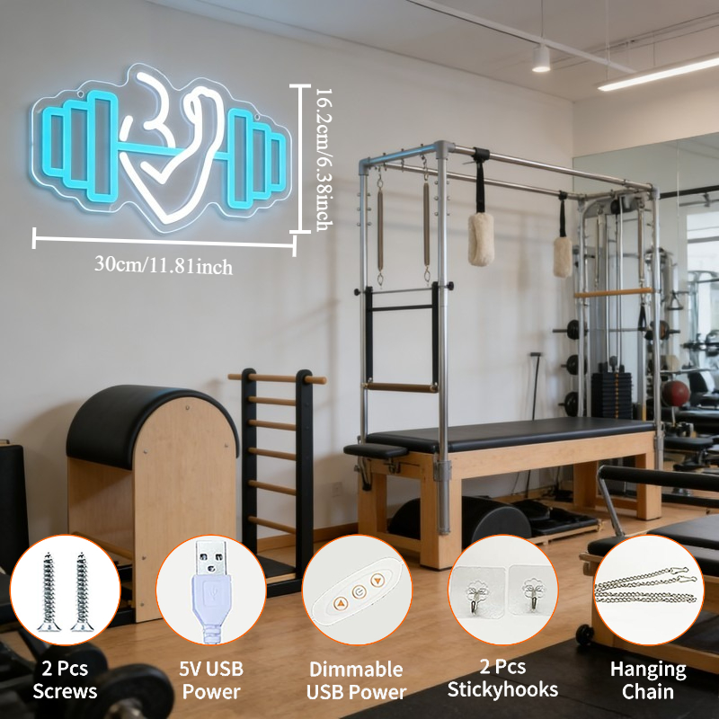 Bicep Dumbbell Neon Sign LED W - Home Gym Yoga Studio 리뷰 및 가격