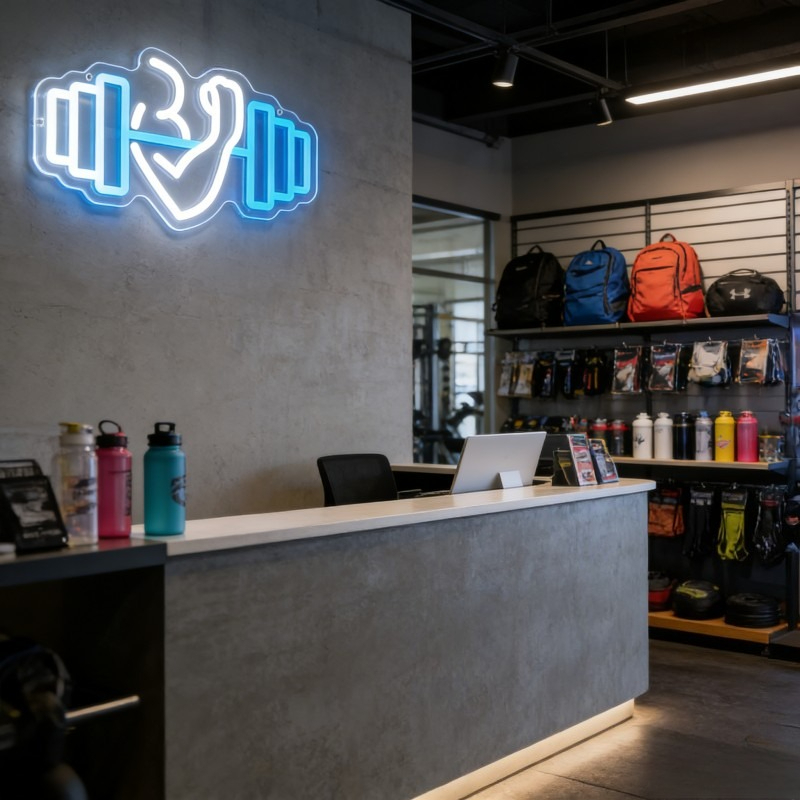 Bicep Dumbbell Neon Sign LED W - Home Gym Yoga Studio 리뷰 및 가격