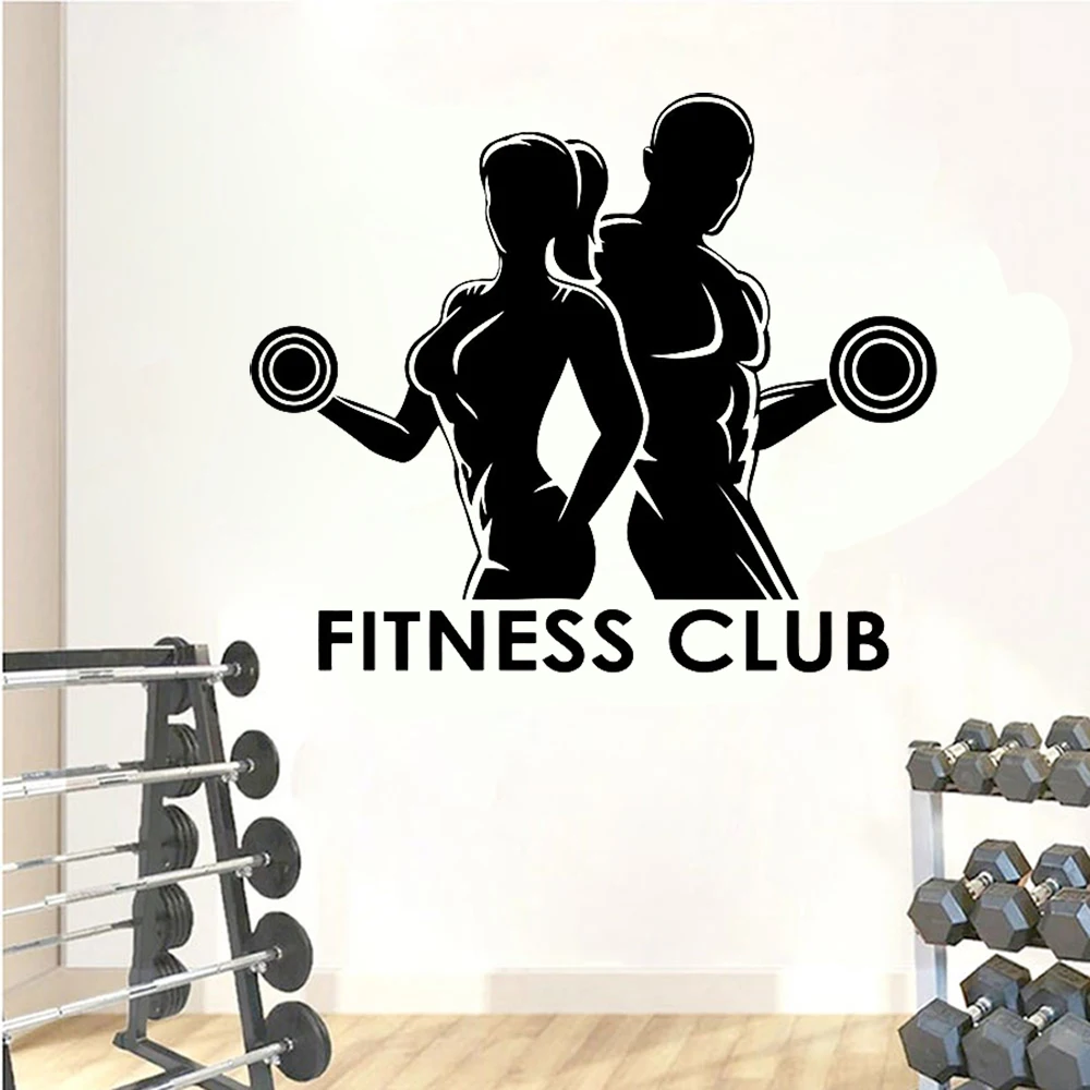 Man Woman Gym Wall Stickers Fi - Home Gym On Wall 리뷰 및 가격